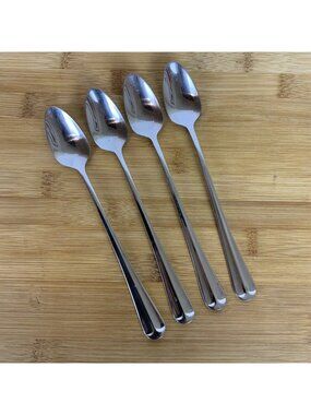 International Silver Gran Royal 4 Iced Tea Spoons Stainless Steel Flatware